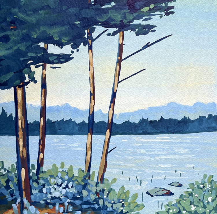 'Through the Trees iii' Original Gouache Painting