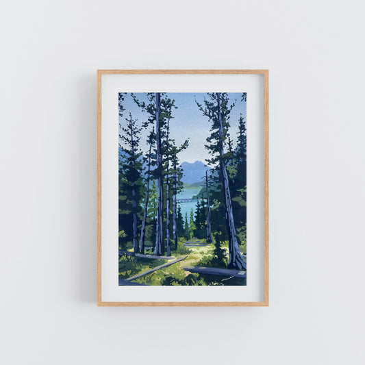 'Thunder Knob Trail' Original Gouache Painting