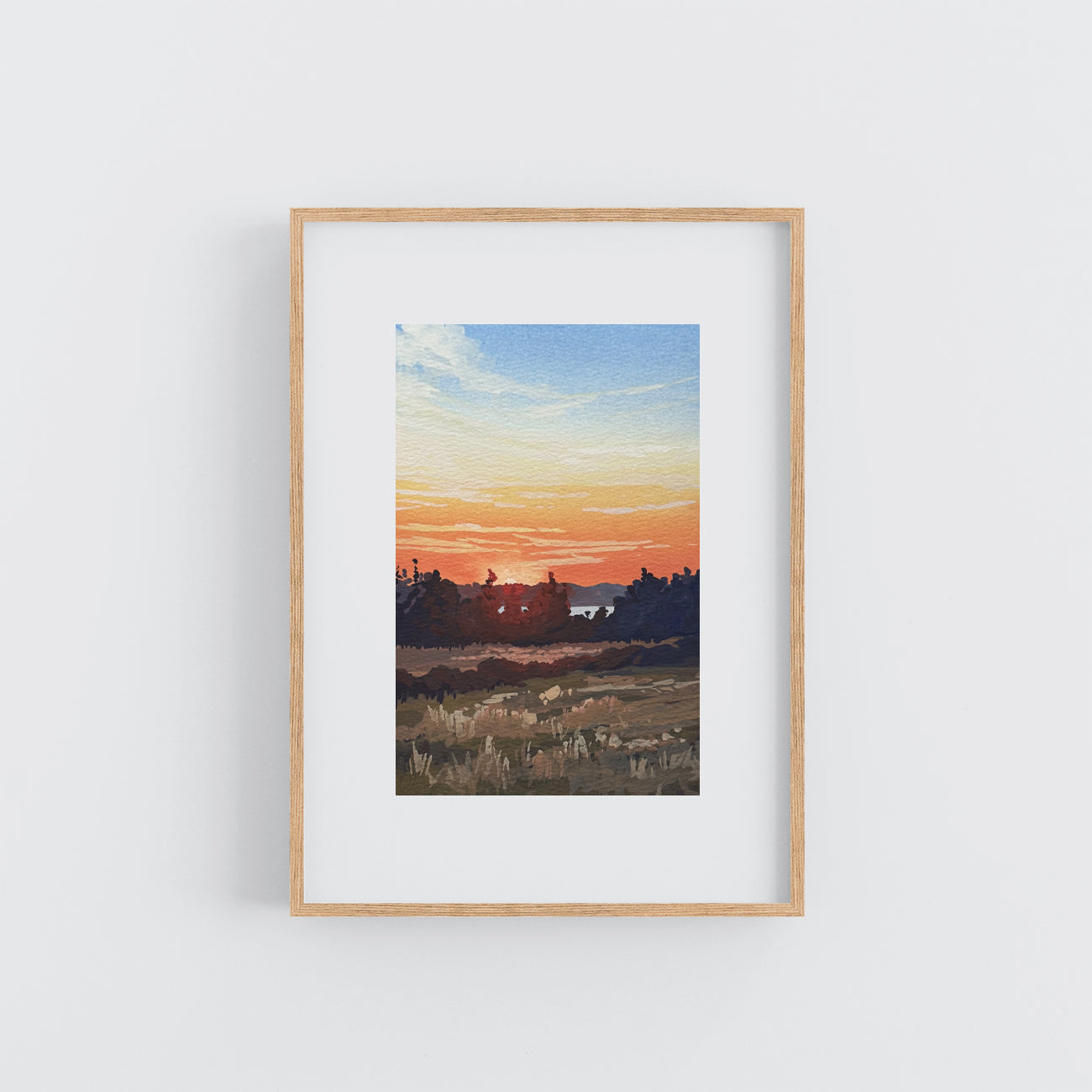'Upstate Sunrise' Original Gouache Painting