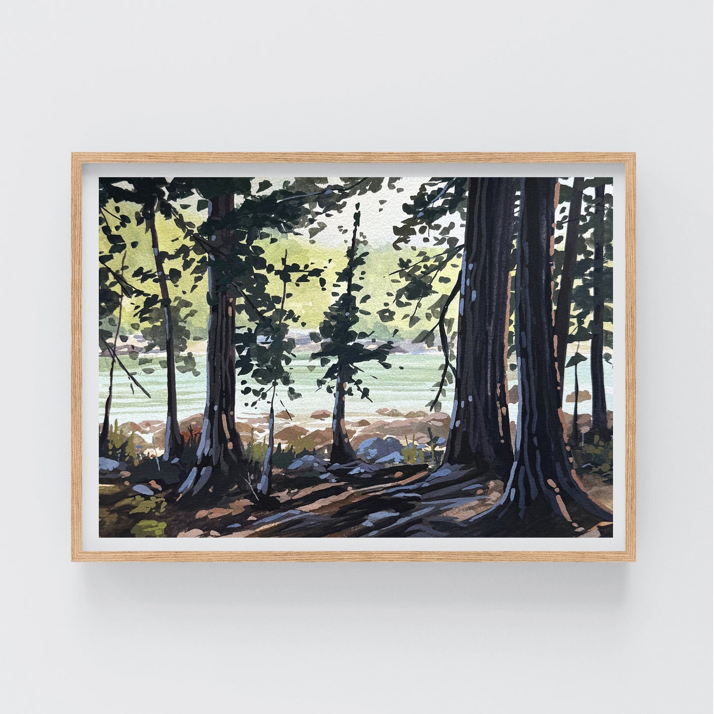 'Around the Pond' Original Gouache Painting