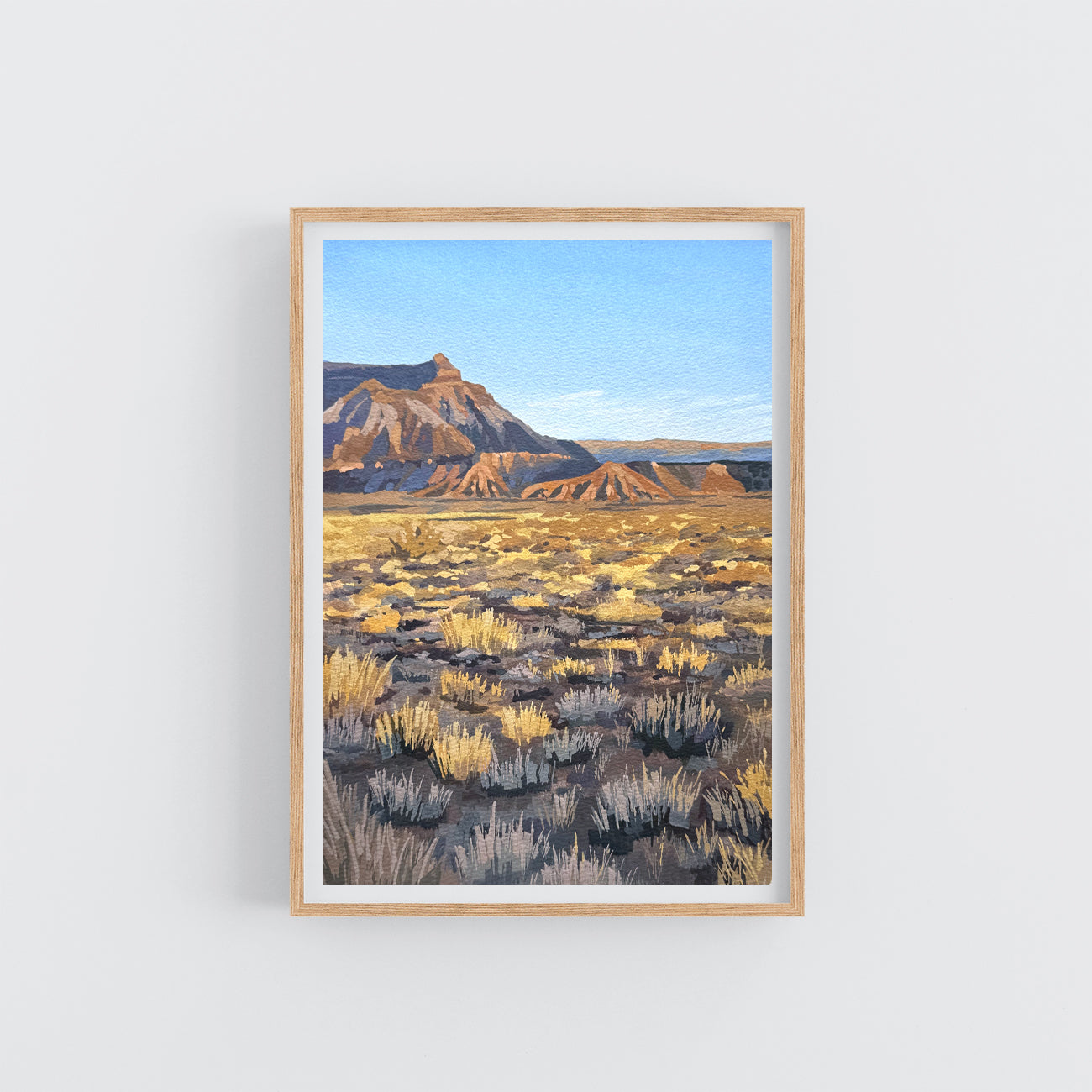 'Badlands' National Park Original Gouache Painting