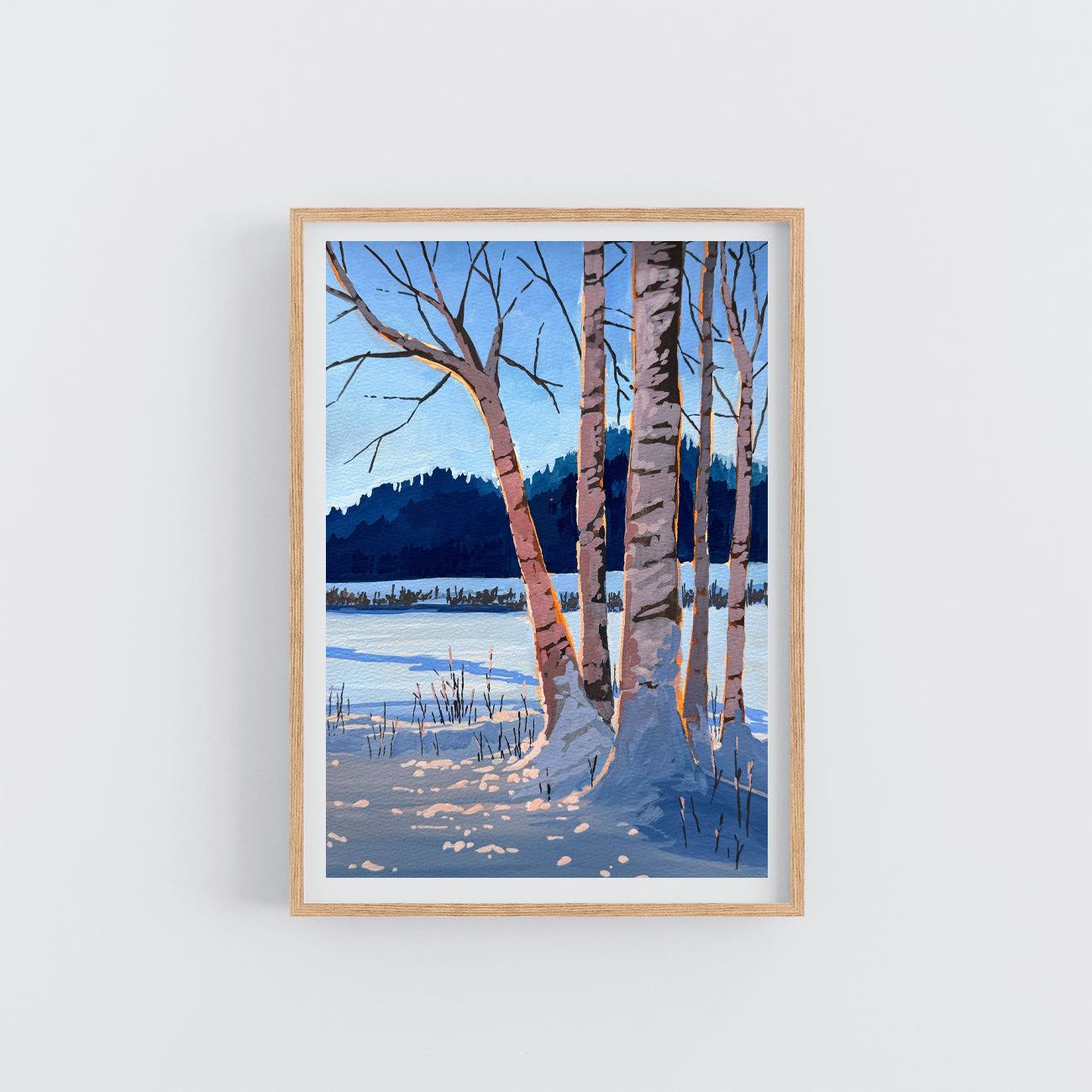'Birches' Original Gouache Painting