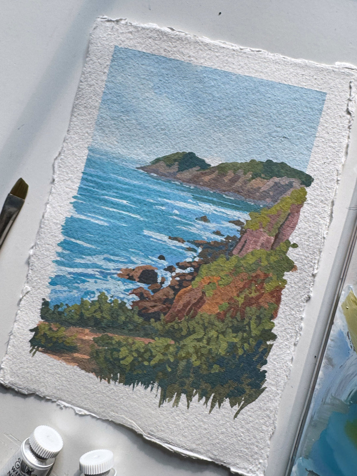 'Coastline' Original Gouache Painting