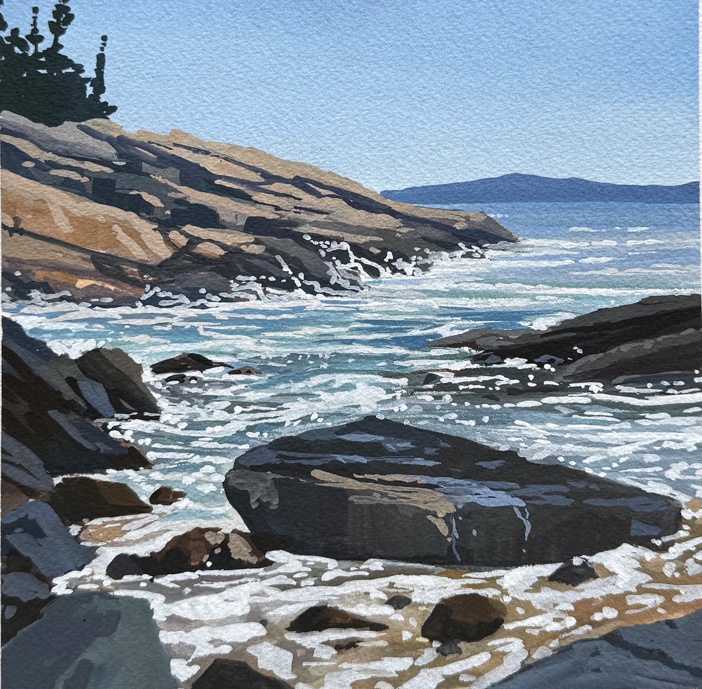'Coast of Maine' Original Gouache Painting