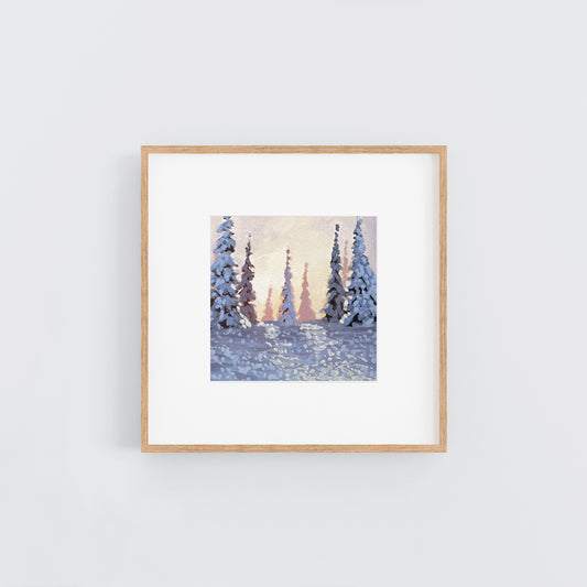 'Delicate Snow' Original Gouache Painting