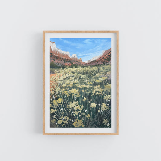 'Desert Wildflowers' Original Gouache Painting