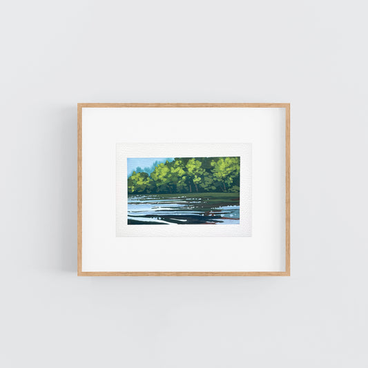 'Lake Study' Original Gouache Painting