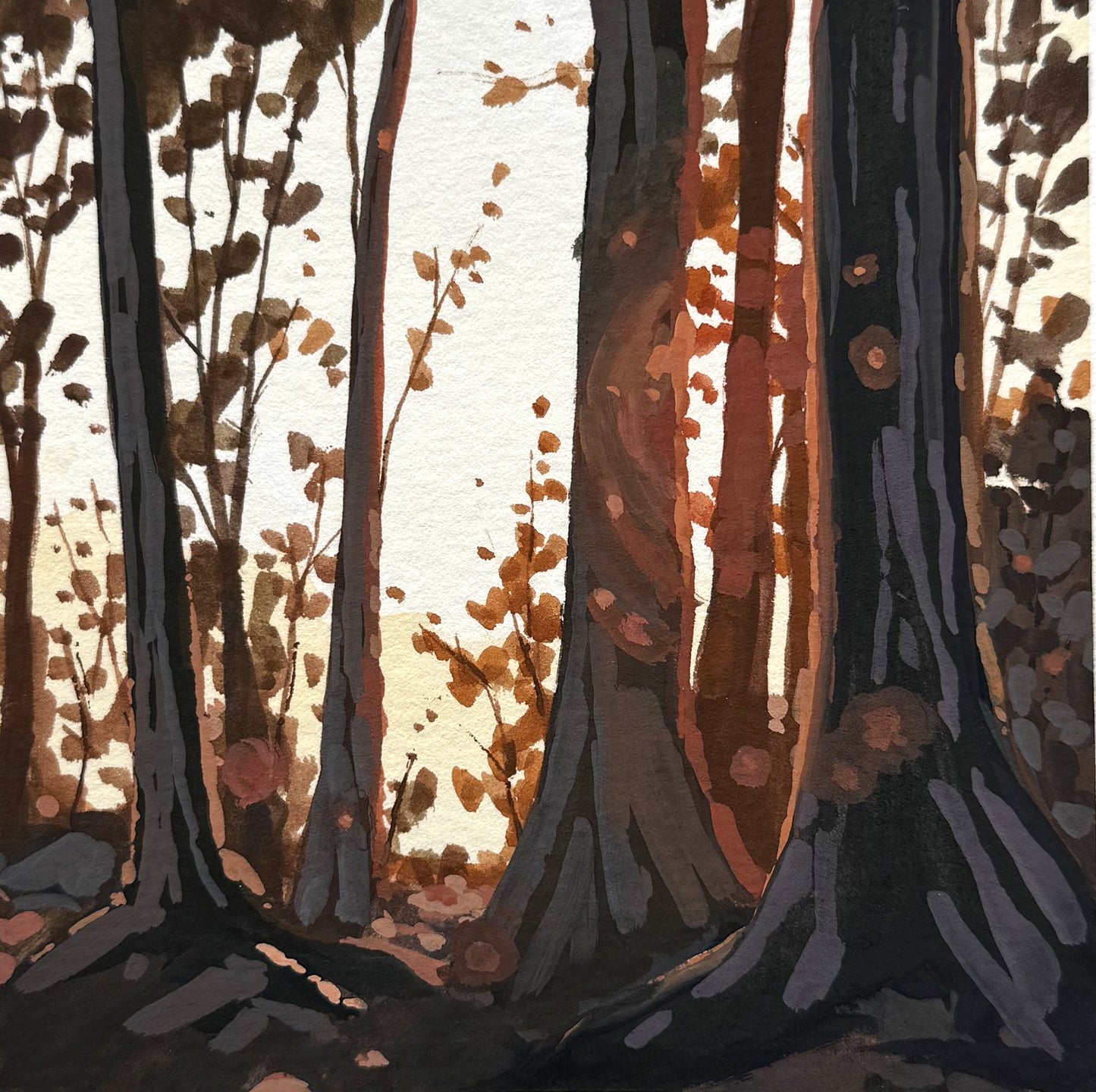'Last of Autumn' Original Gouache Painting