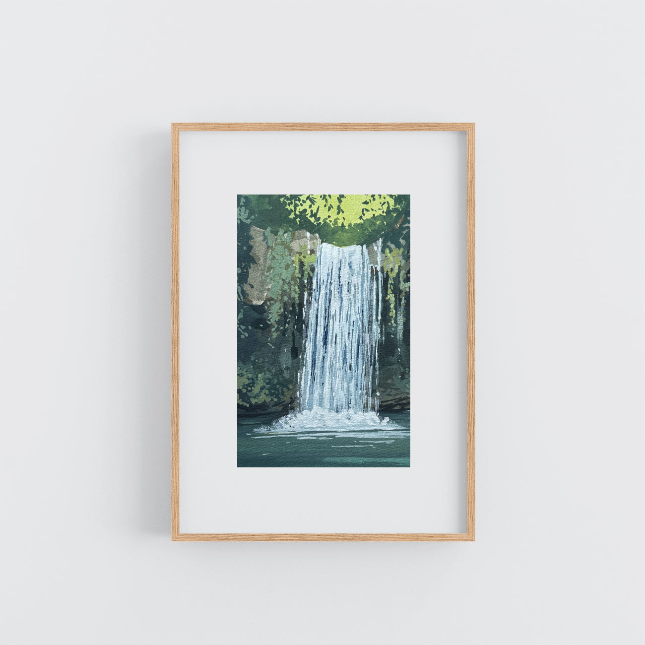 'Lush Cascade' Original Gouache Painting