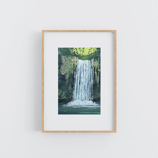 'Lush Cascade' Original Gouache Painting