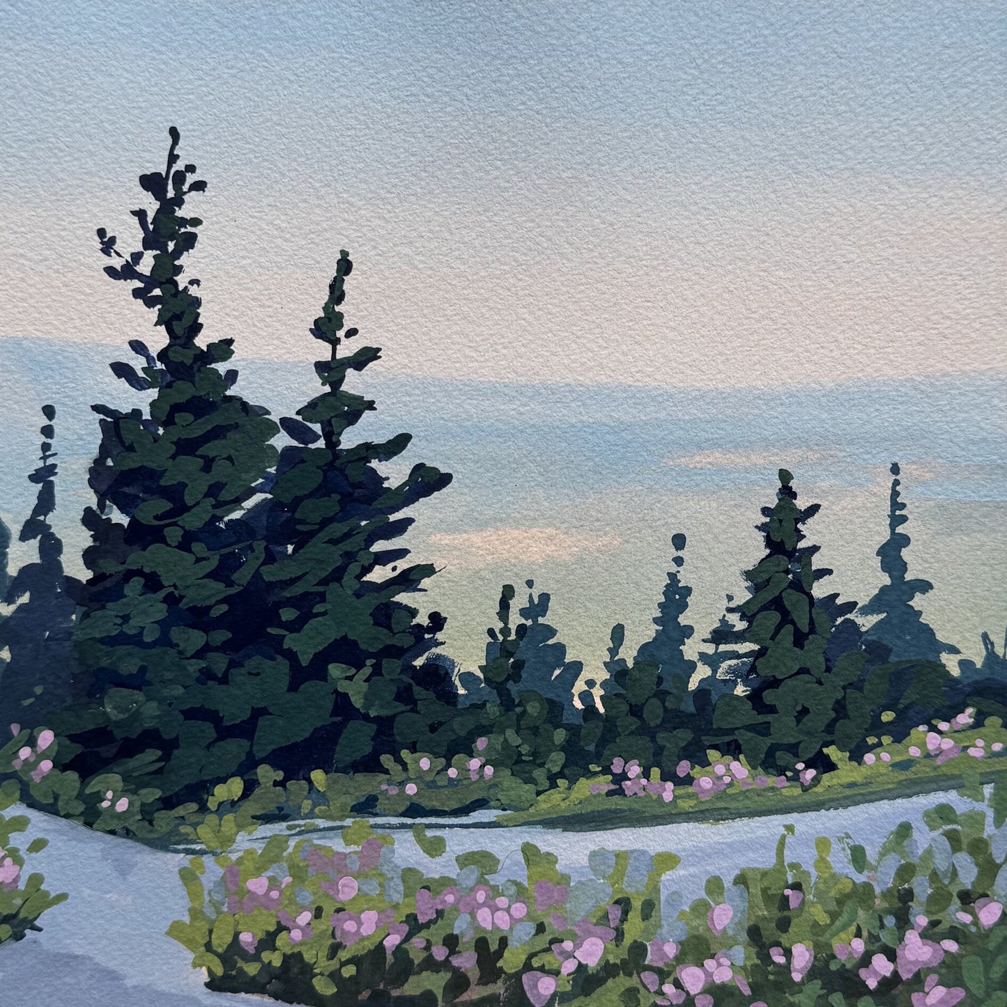 'Muted Bloom' Original Gouache Painting