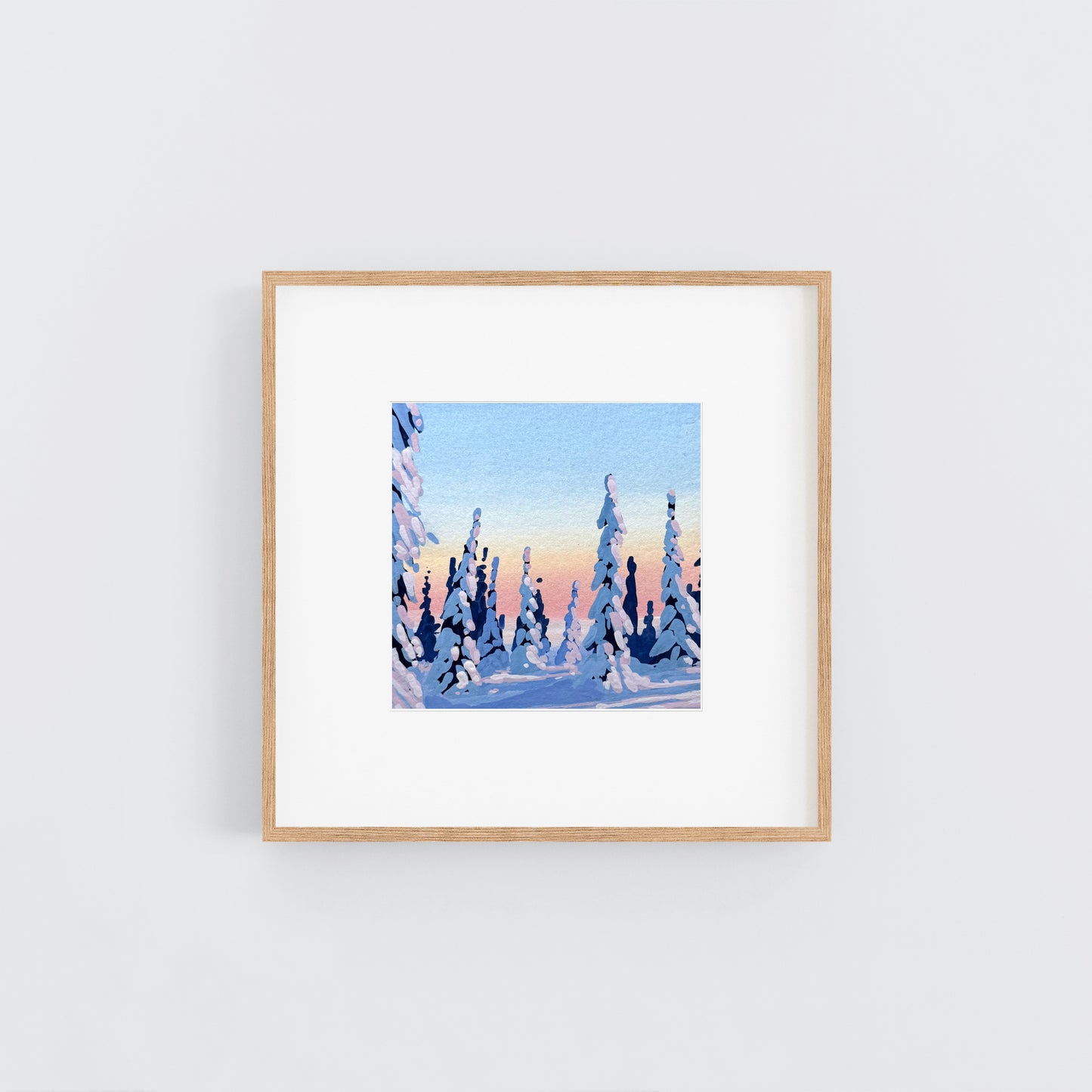 'Pristine Snowfall' Original Gouache Painting