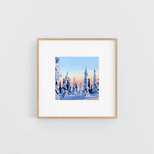 'Pristine Snowfall' Original Gouache Painting