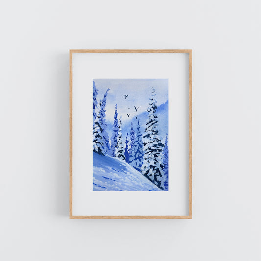 'Quiet Slope' Original Gouache Painting