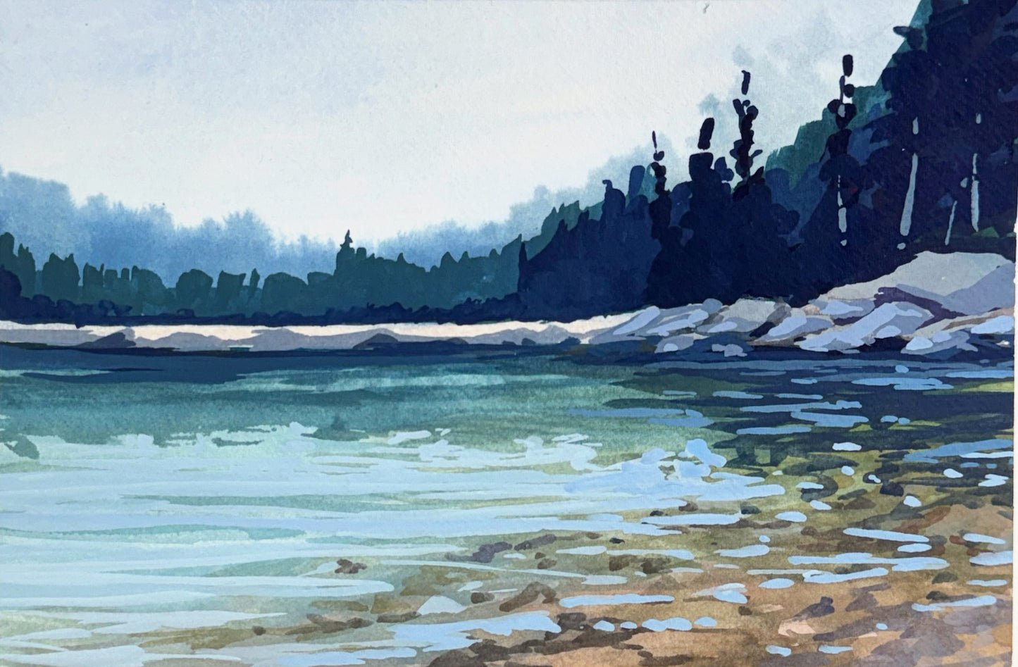 'Shades of Water' Original Gouache Painting