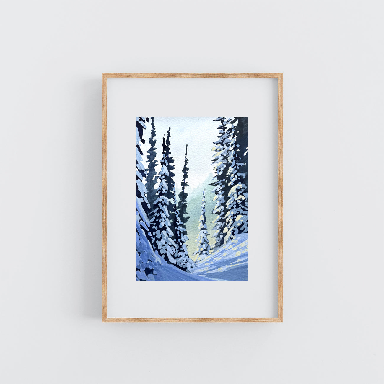 'Snowy Slopes' Original Gouache Painting