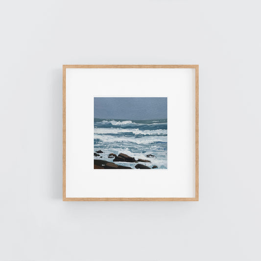 'Stormy Coast' Original Gouache Painting