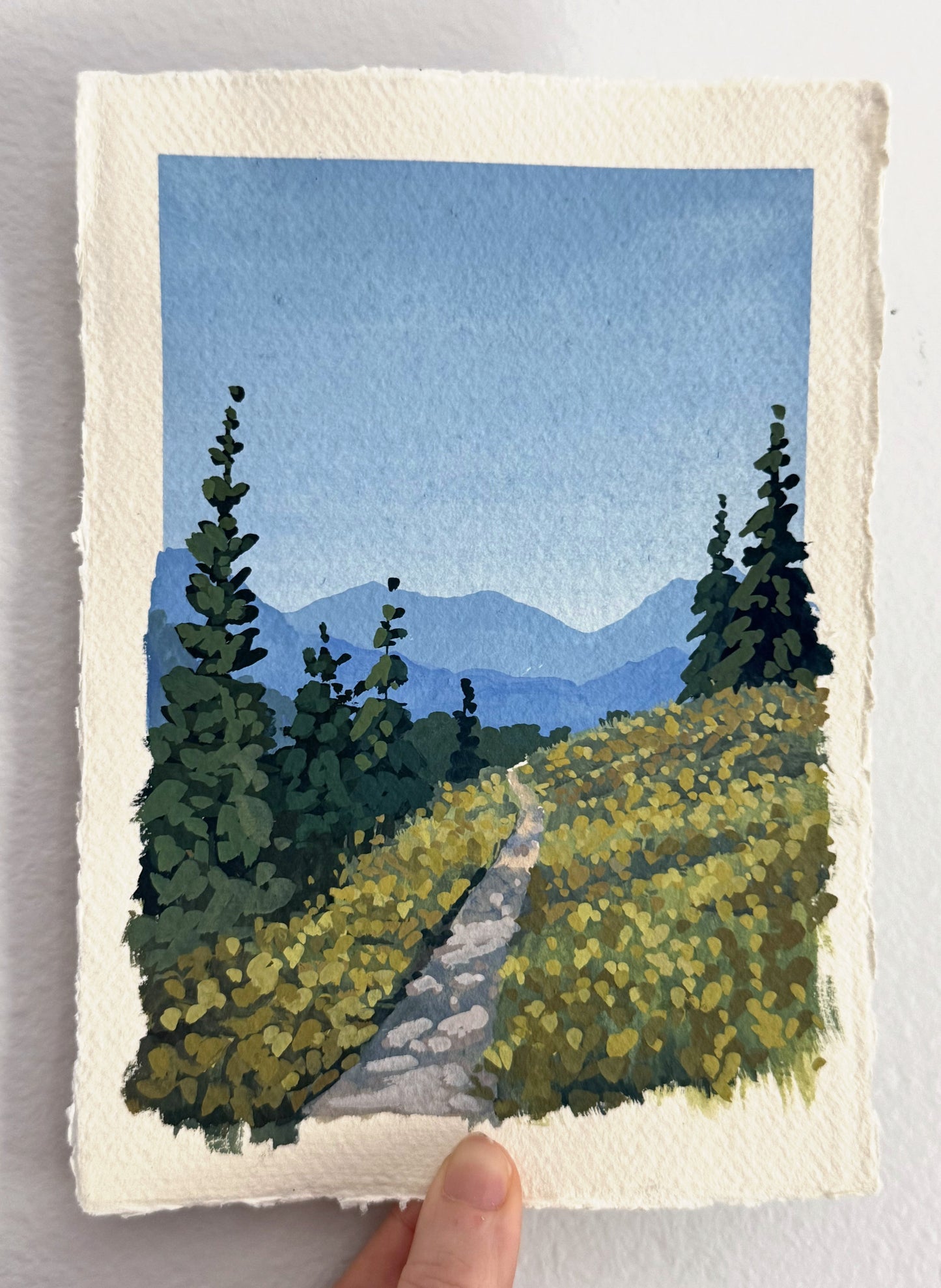 'Through the Flowers' Original Gouache Painting