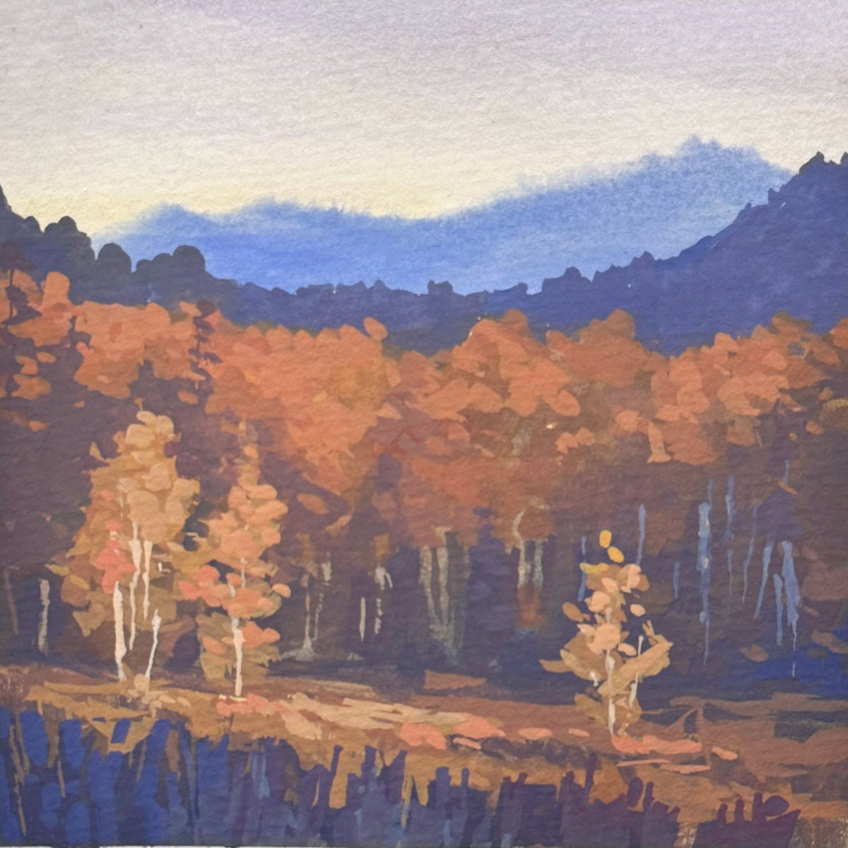 'Wash of Amber' Original Gouache Painting