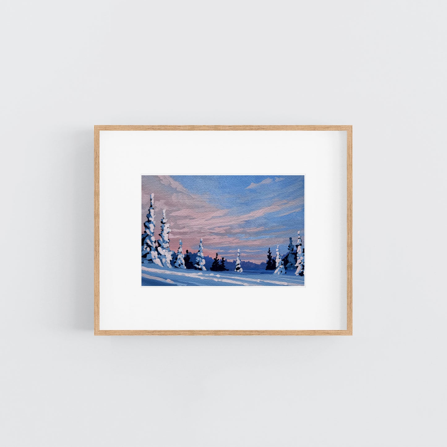 'Winter Pastel Sky' Original Gouache Painting