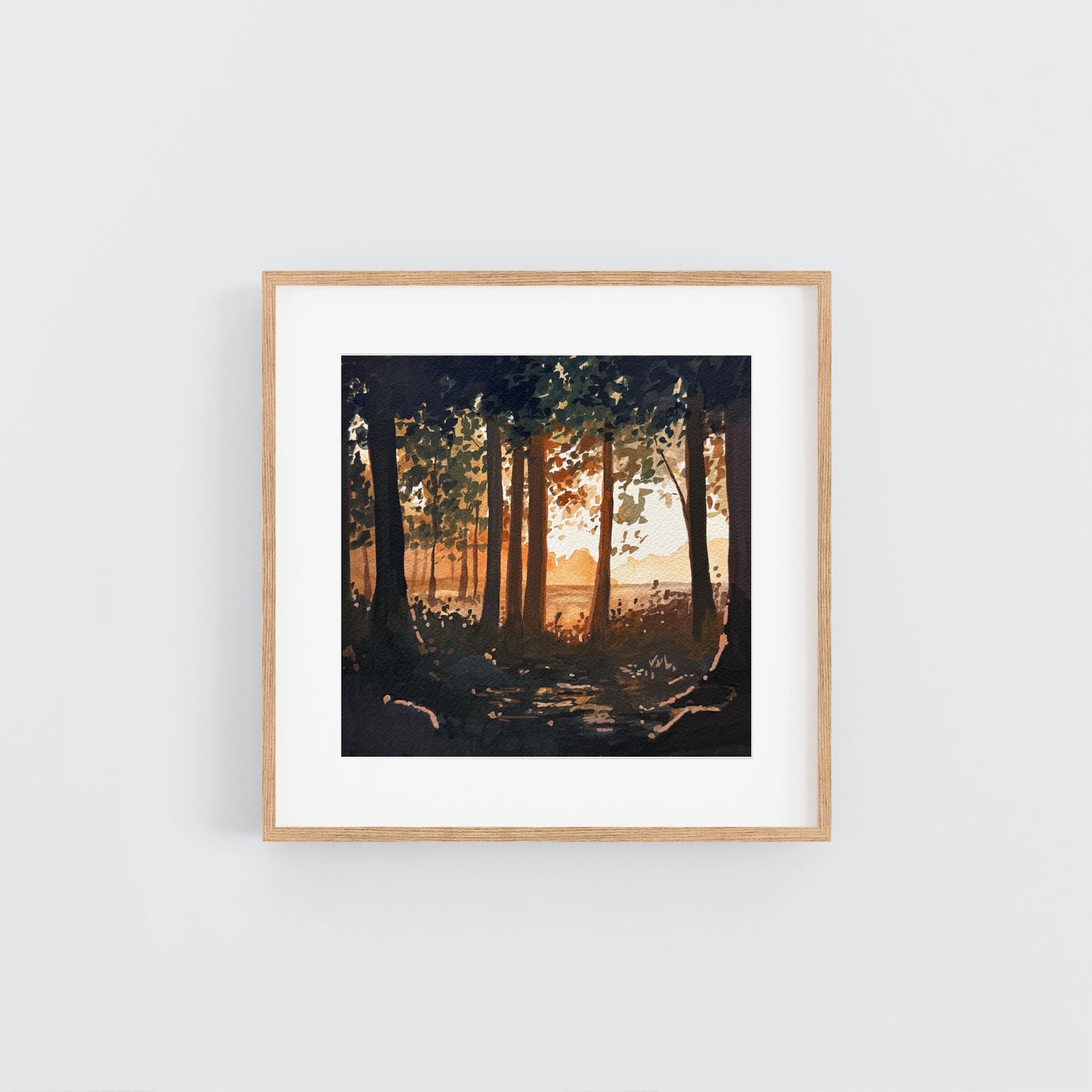 'Wooded Light' Original Gouache Painting