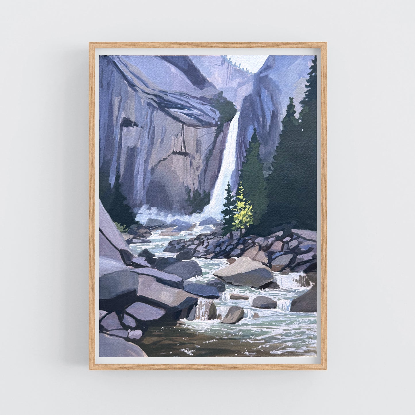 'Yosemite Falls' Original Gouache Painting