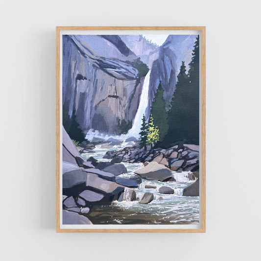 'Yosemite Falls' Original Gouache Painting