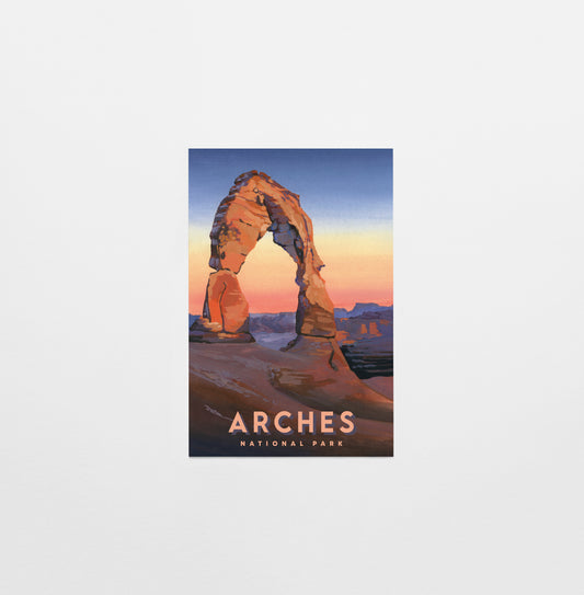 'Arches' National Park Travel Poster Postcard