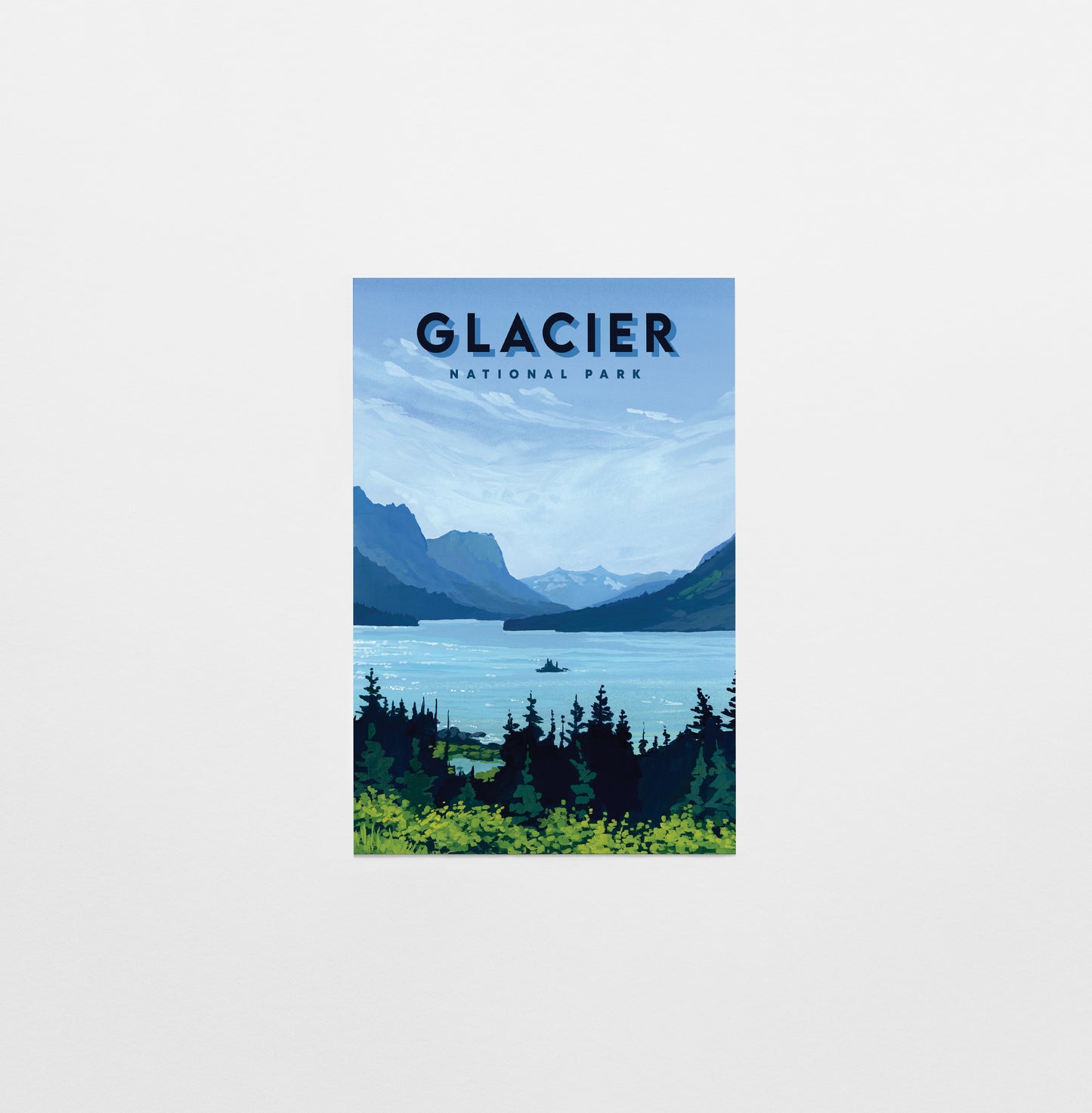 'Glacier' National Park Travel Poster Postcard