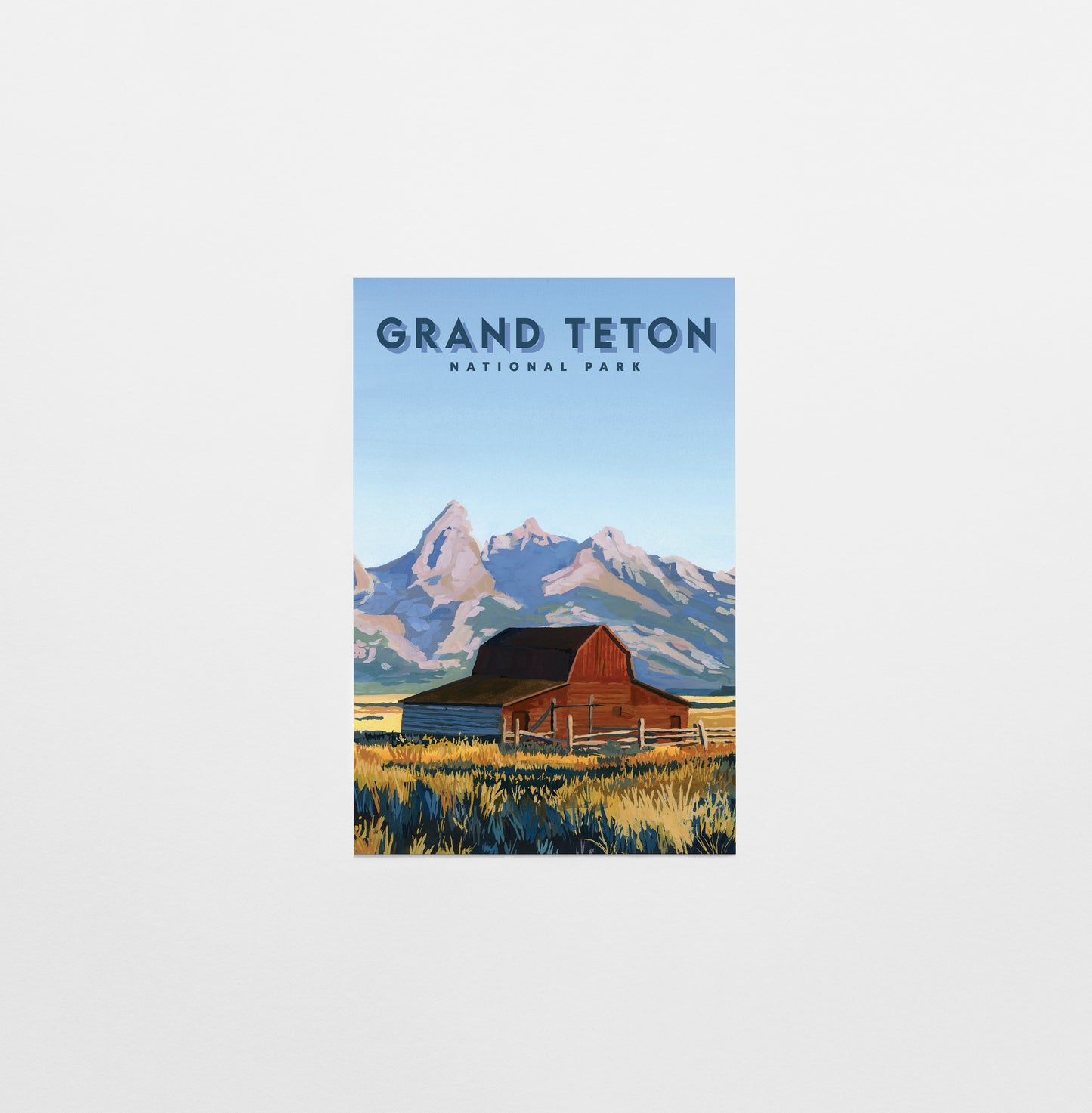 'Grand Teton' National Park Travel Poster Postcard