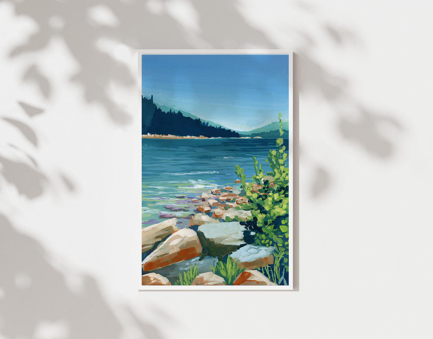 small art print of landscape painting of Acadia National Park's Jordan Pond