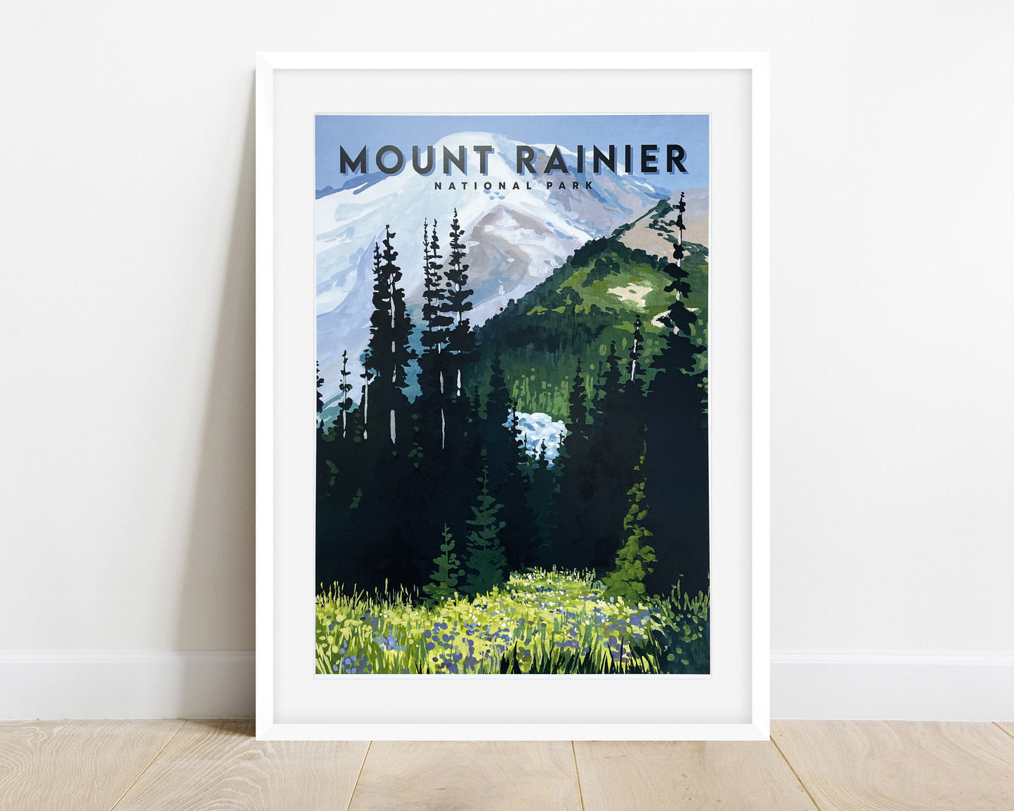 'Mount Rainier' National Park Travel Poster
