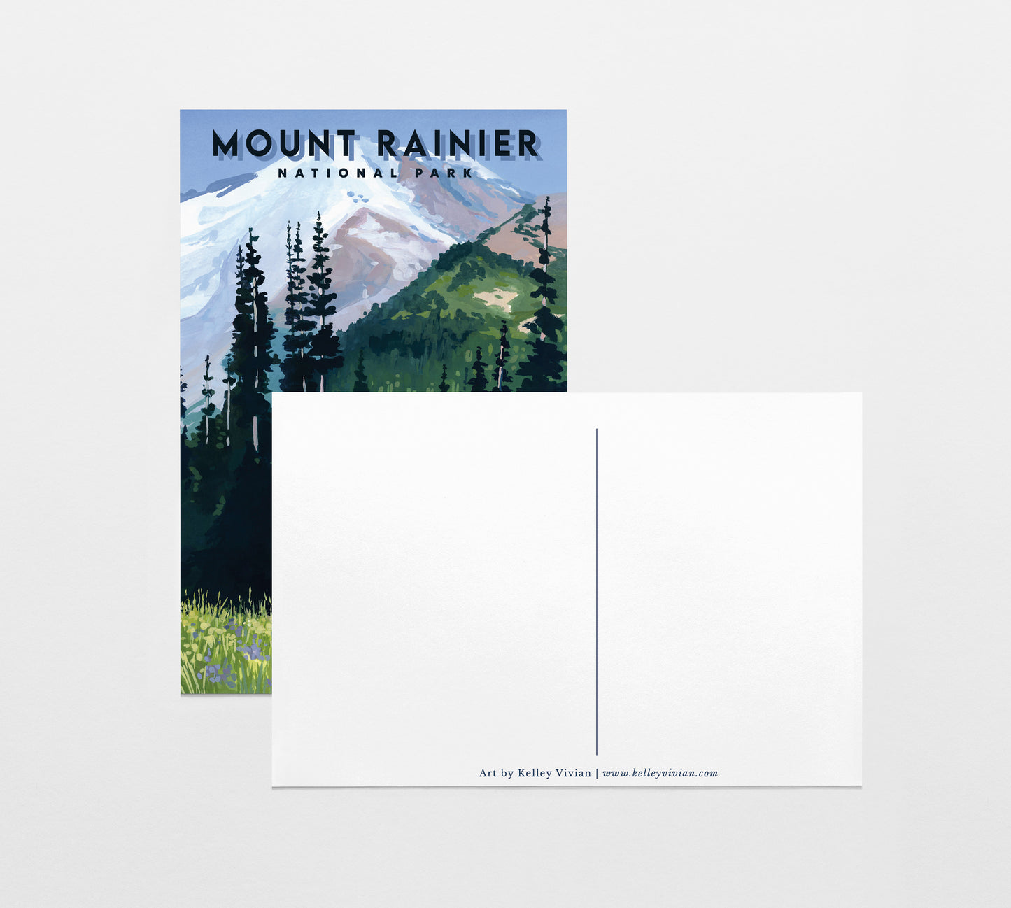 'Mount Rainier' National Park Travel Poster Postcard