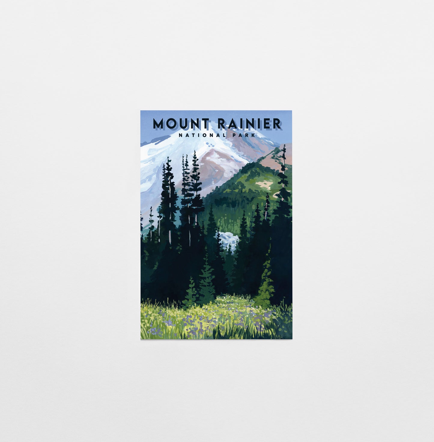 'Mount Rainier' National Park Travel Poster Postcard