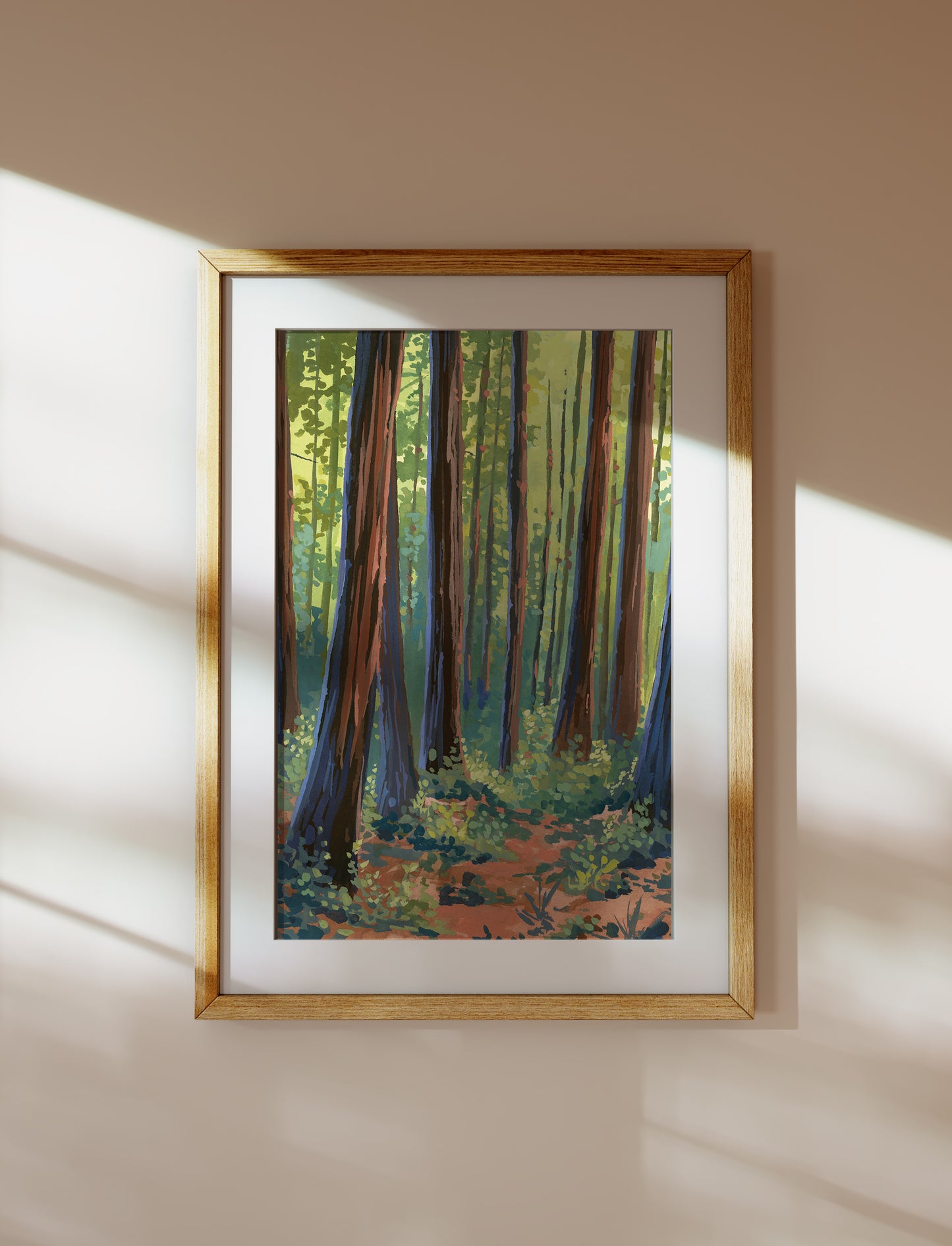 11x17 Framed Art print of redwood trees in California’s Muir Woods National Monument.