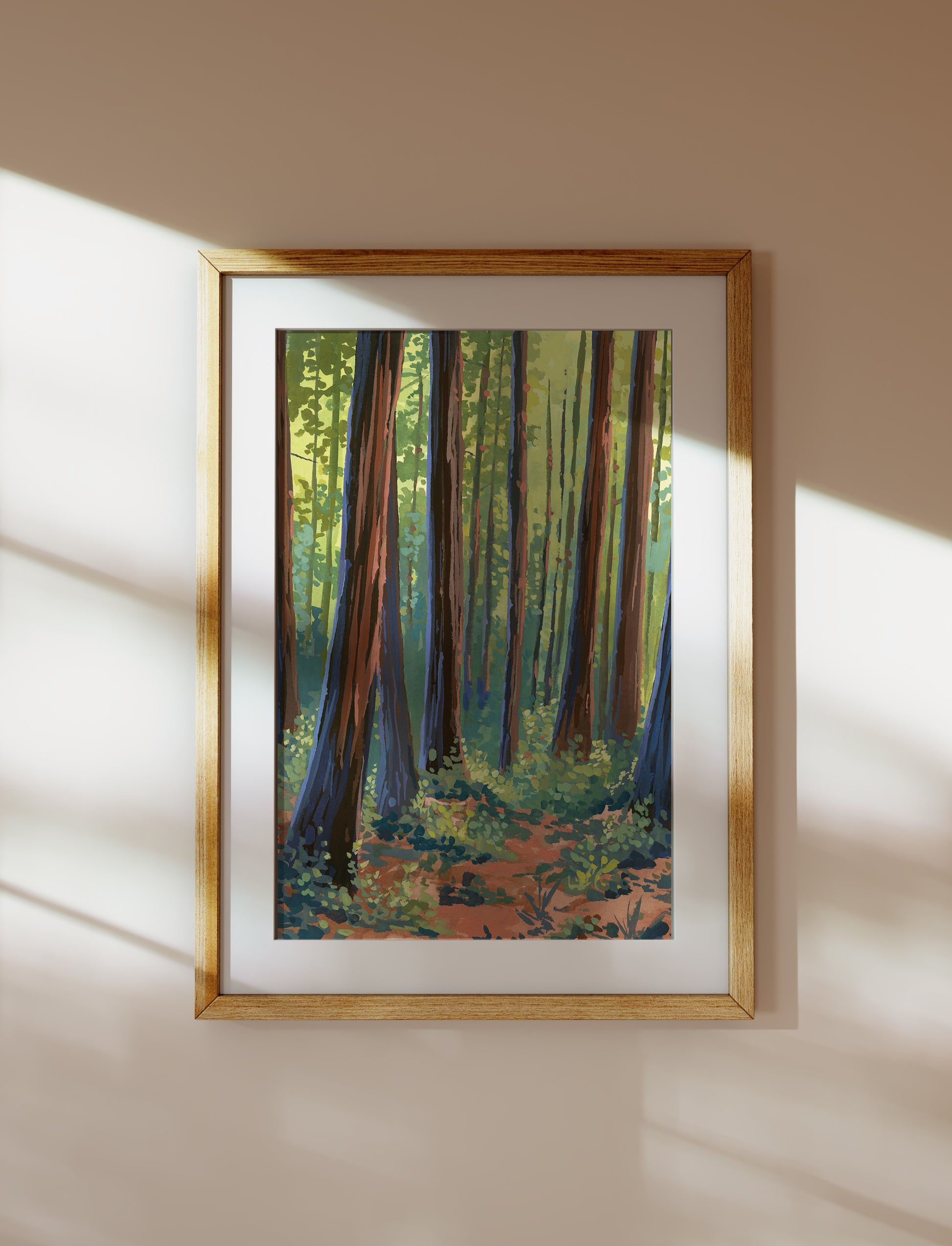 11x17 Framed Art print of redwood trees in California’s Muir Woods National Monument.