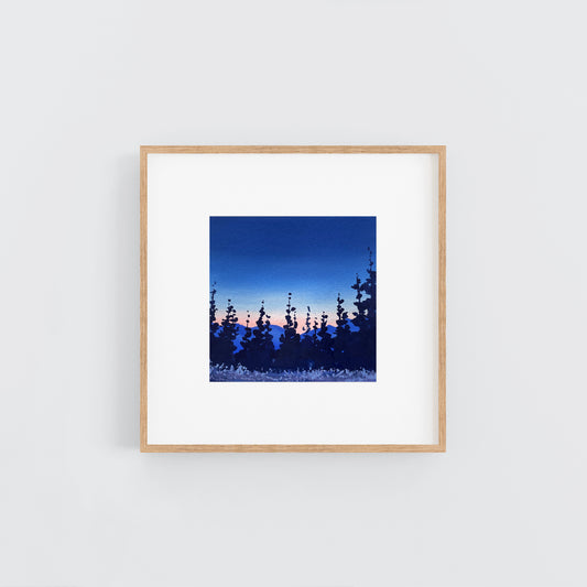 'Nighttime Oasis' Original Gouache Painting