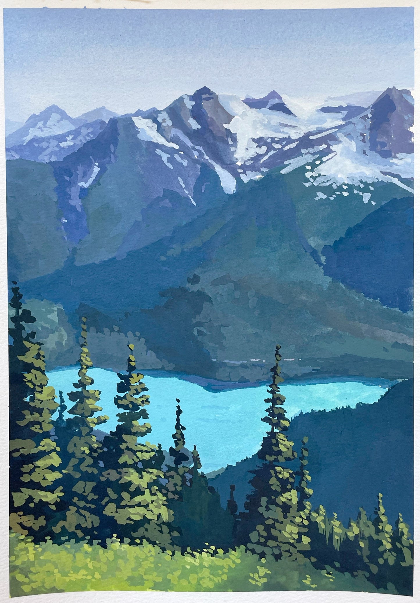 'North Cascades' National Park Original Gouache Painting