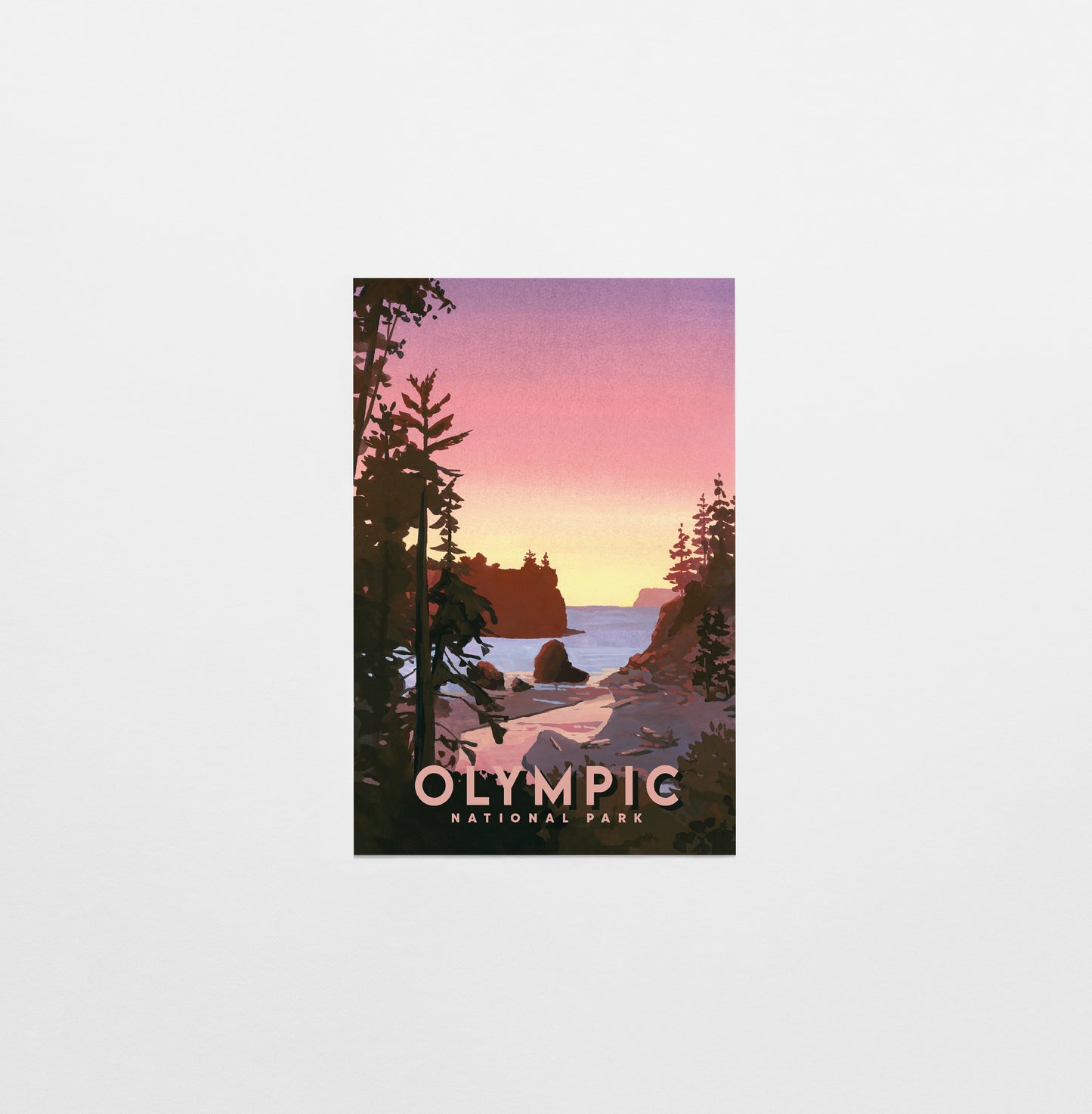 'Olympic' National Park Travel Poster Postcard