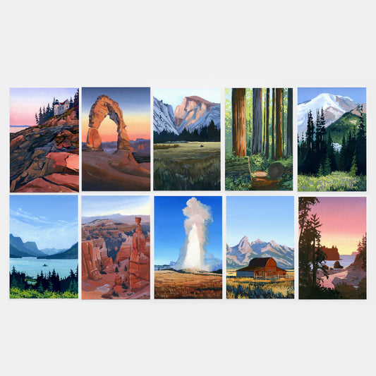 National Park Art Print Postcard Bundle