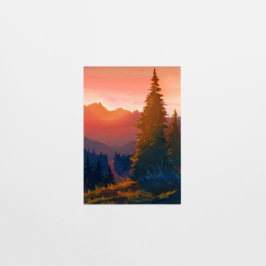 'Radiant Sunset Overlook' Postcard