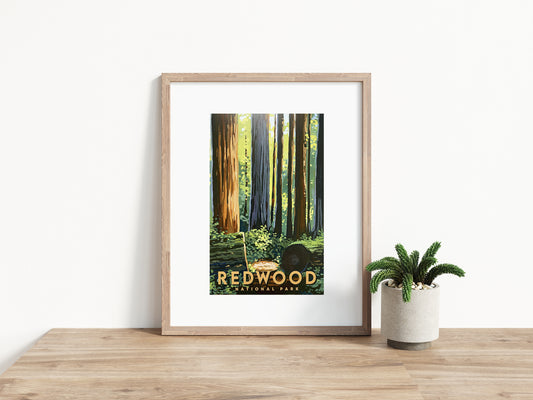 'Redwood' National Park Travel Poster