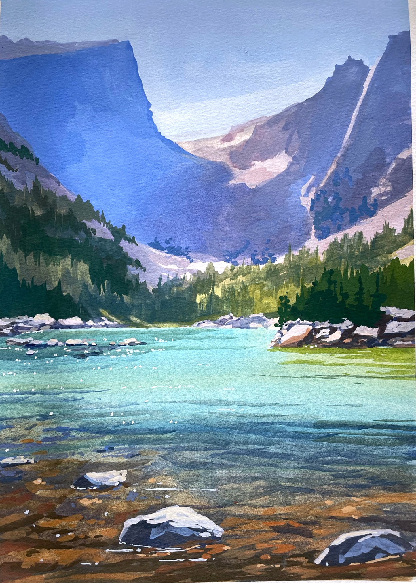 'Rocky Mountain' National Park Original Gouache Painting