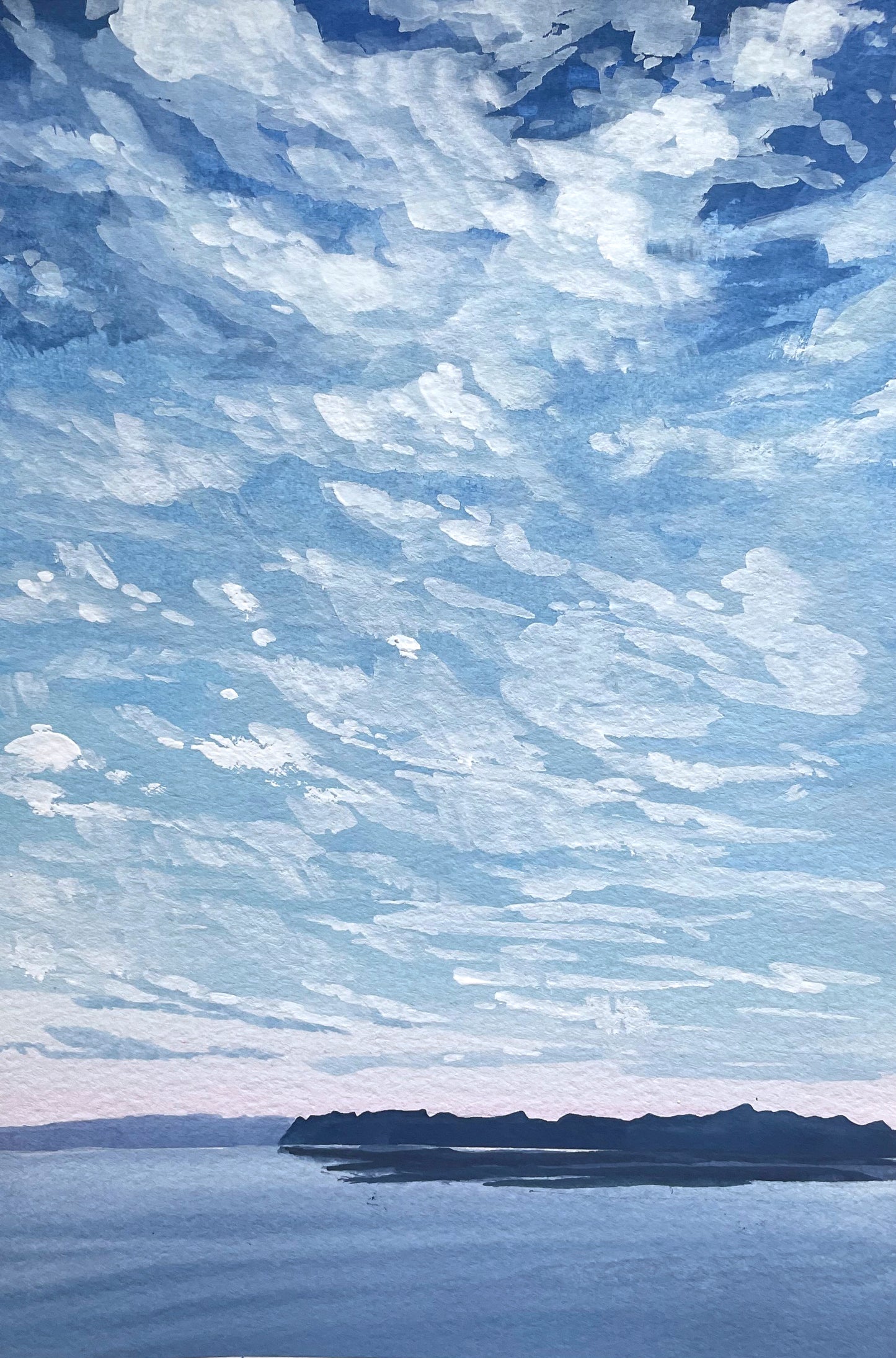 'Sky Full of Clouds' Original Gouache Painting