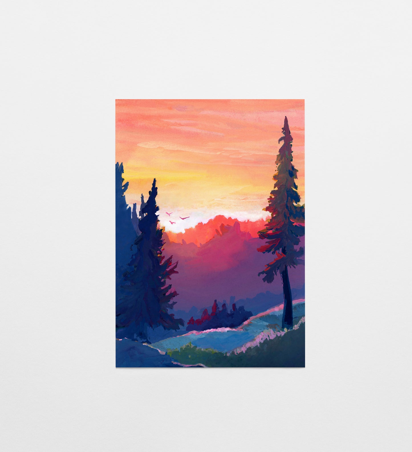 'Mountain Sunset View' Postcard