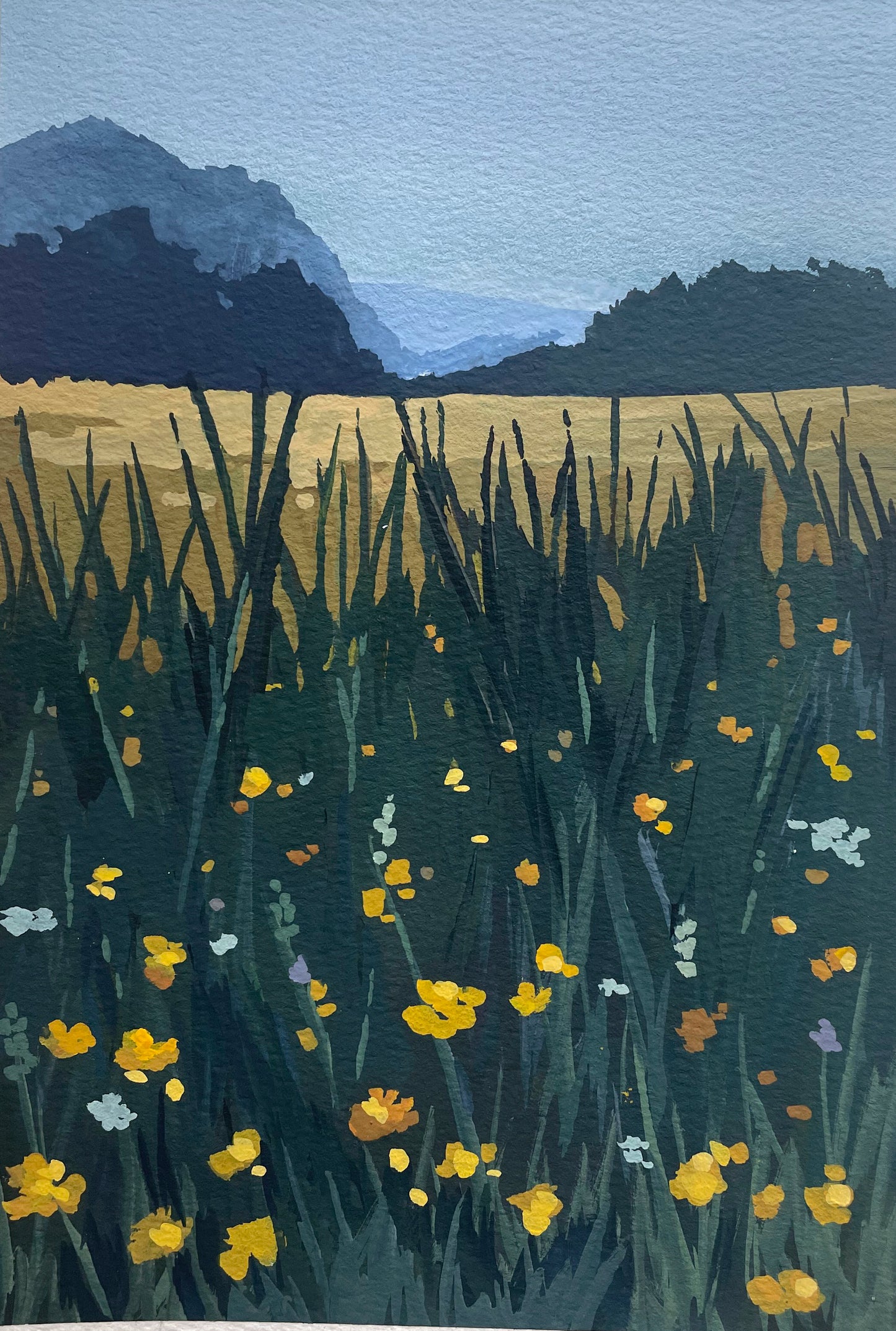 'Wildflowers' Original Gouache Painting